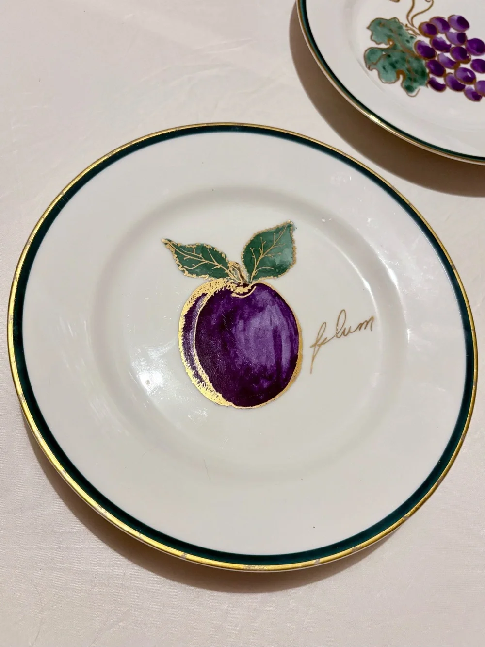 Crate and Barrel Fruit Themed Dessert Plates